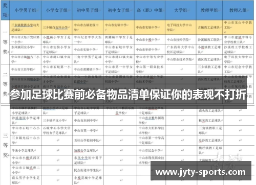 参加足球比赛前必备物品清单保证你的表现不打折